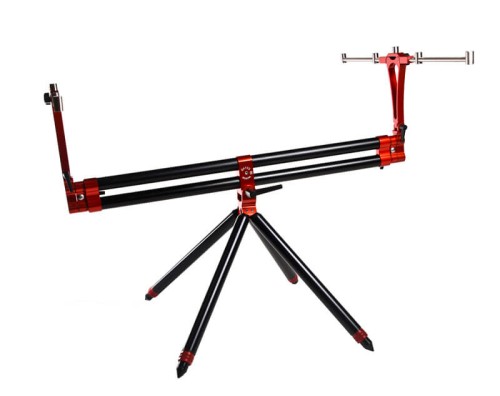 Rodpod czarny, czerwony Compact Bitubo | DAYKO | Nero Rosso 4 wędki