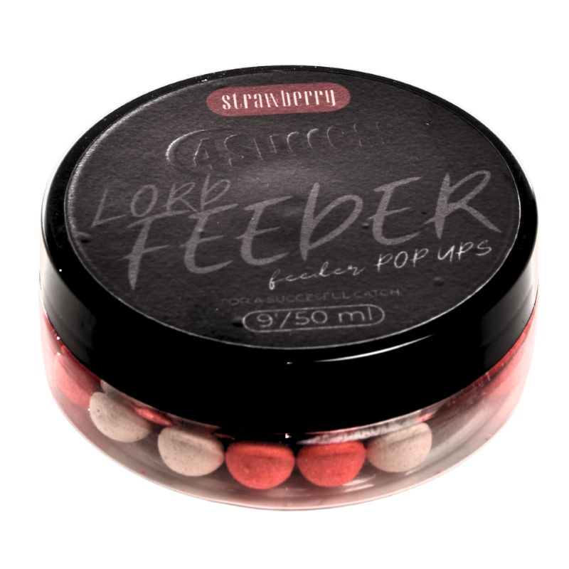 Kulki pływające Truskawka | 4SUCCESS | Lord Feeder Strawberry Mini Pop Up  9mm 50ml