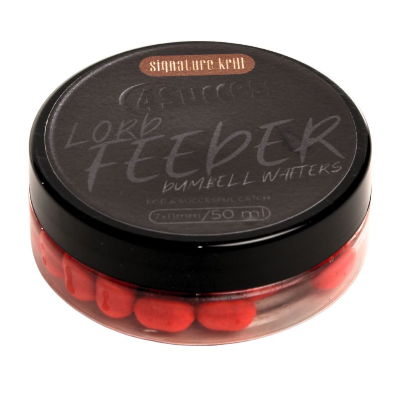 Kulki przynętowe, zbalansowane Kryl | 4SUCCESS | Lord Feeder Signature Krill Dumbell Wafters 11x7mm 50ml