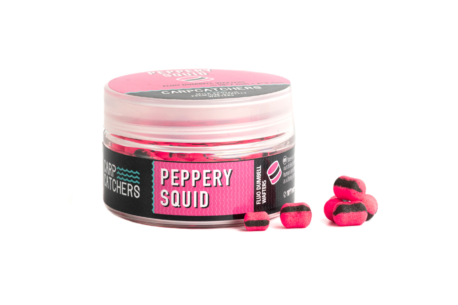 Kulki zbalansowane | CARP CATCHERS | PEPPERY SQUID Fluo Dumbell Wafters 10x7mm+8x5mm