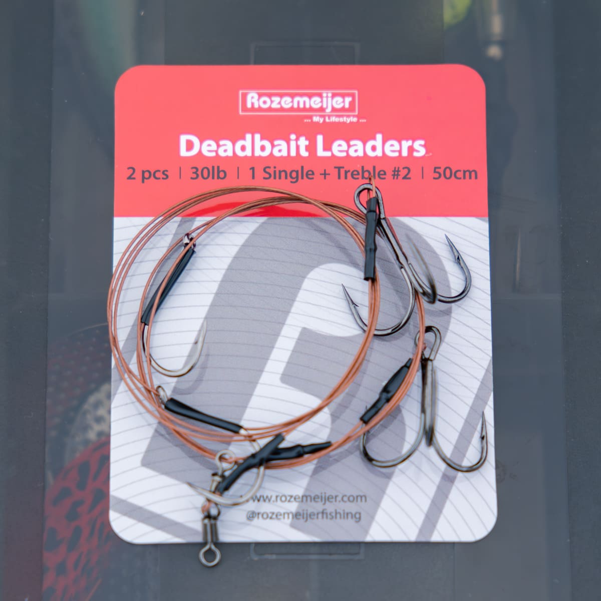 Przypon z kotwicami | Rozemeijer | Deadbait Leaders 1x single + #2 treble 50cm 30lb 2pcs