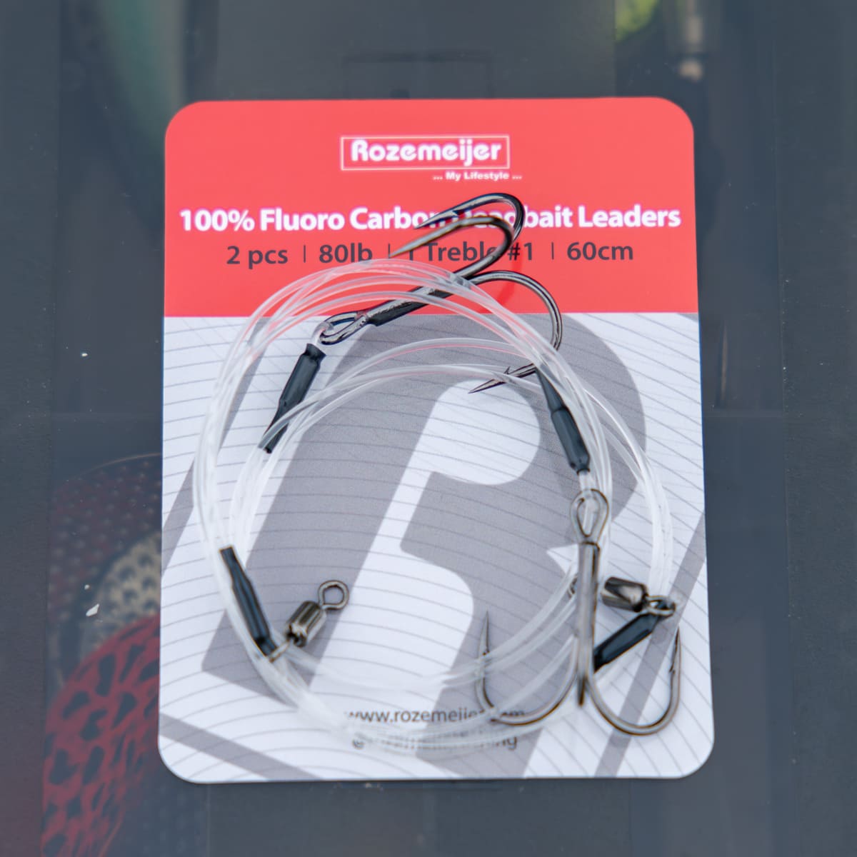 Przypon fluorocarbon | Rozemeijer | 100% Fluoro Carbon Deadbait Leaders 1x #1 treble 60cm 80lb